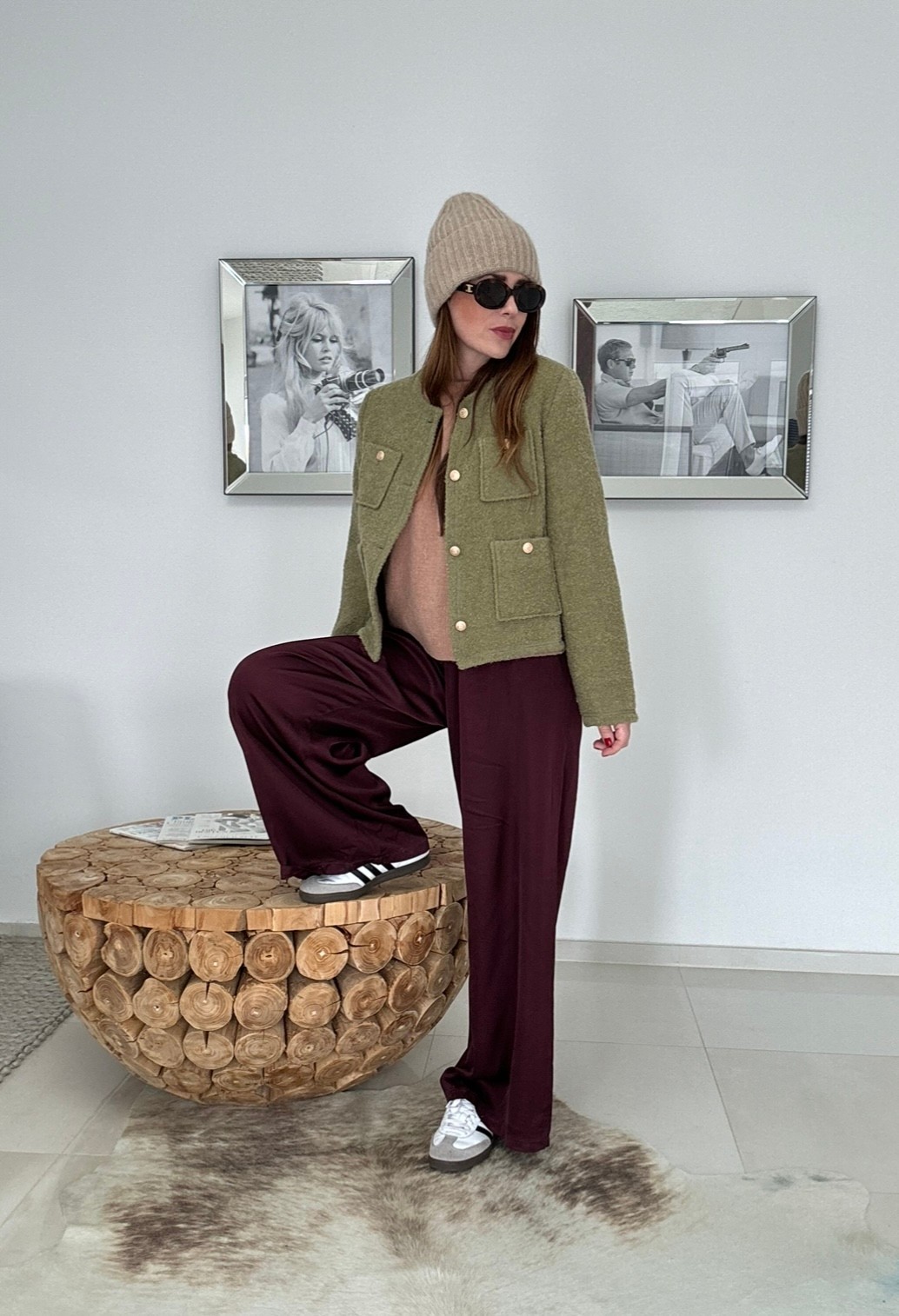 Boucle-Blazer - Oliv