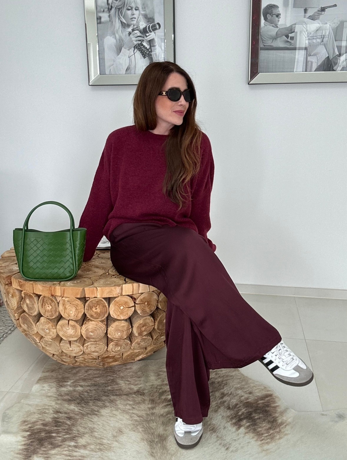 Baby-Alpaka Pullover - Bordeaux