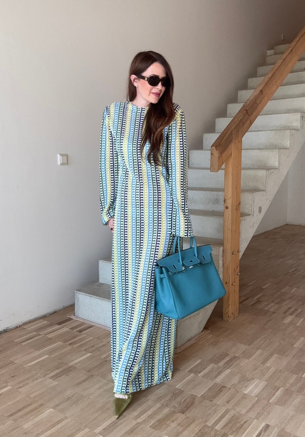Häkelkleid - Blau/Gelb