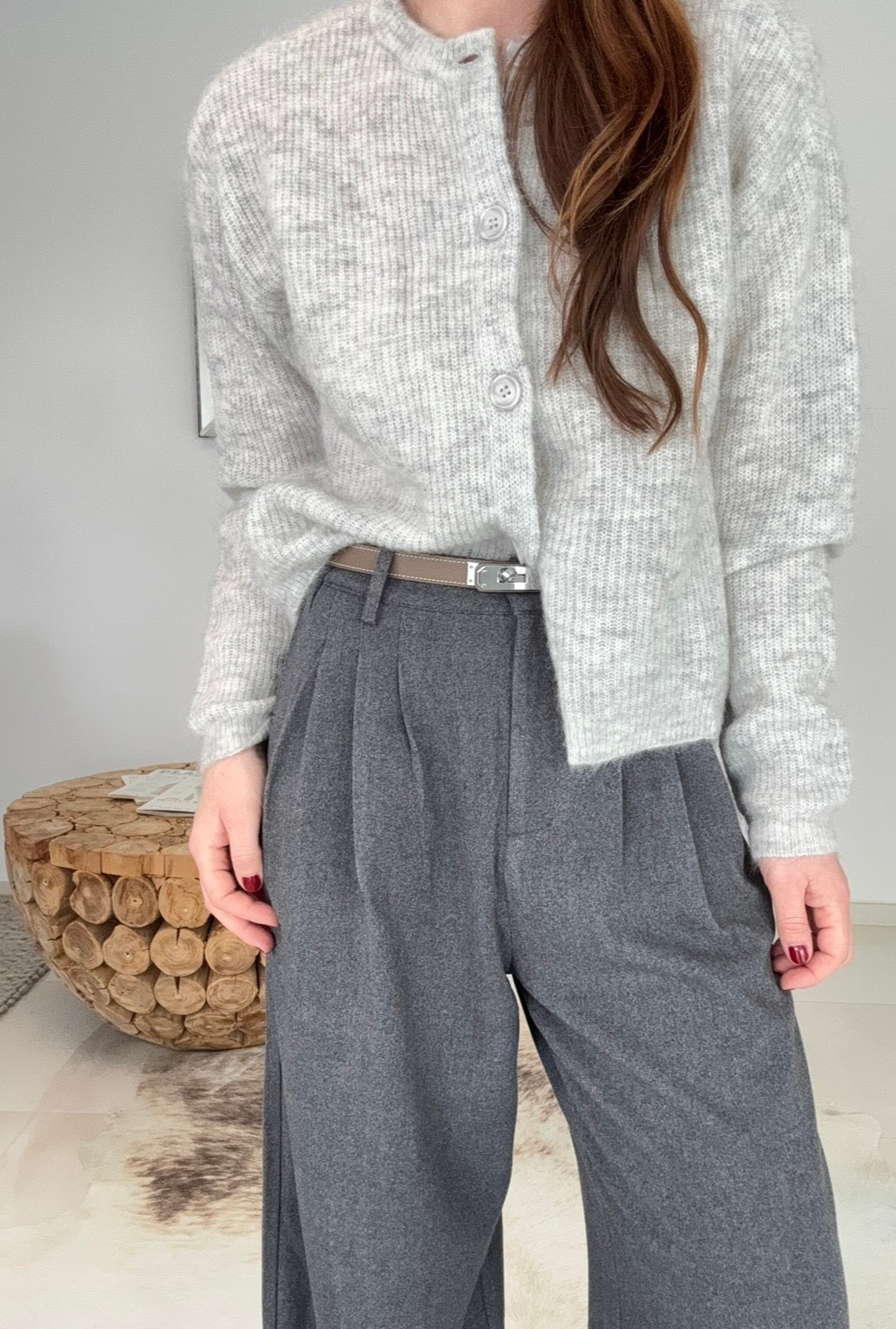 Mohair-Cardigan - Grau