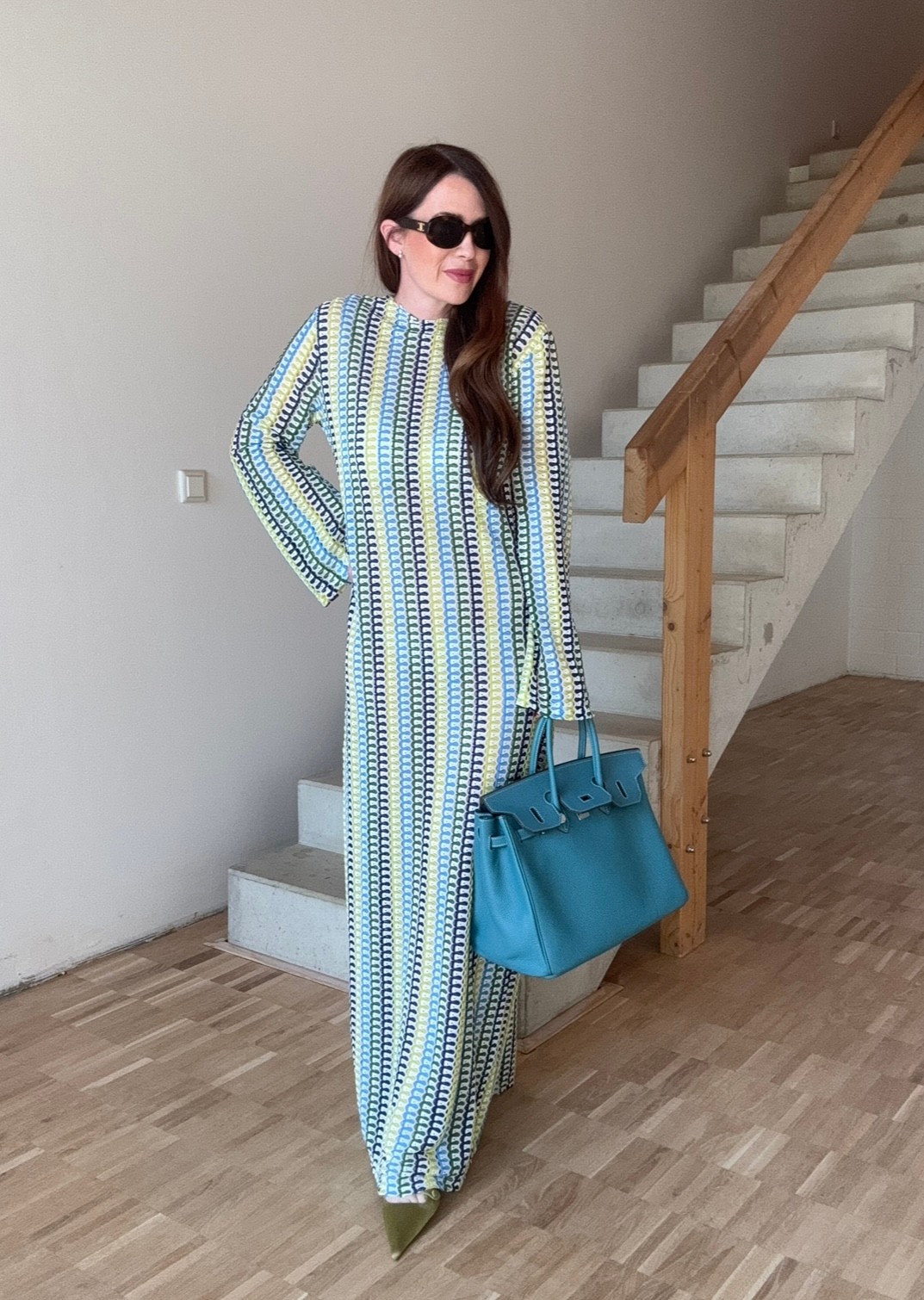 Häkelkleid - Blau/Gelb