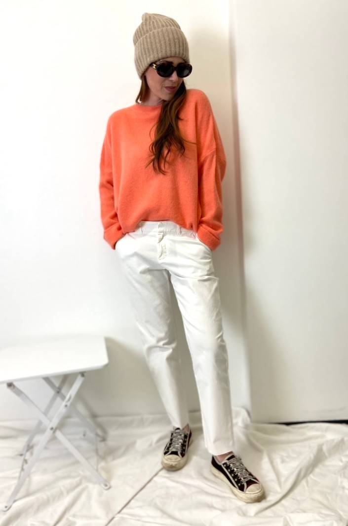 Baby-Alpaka Pullover - Orange/Lachs