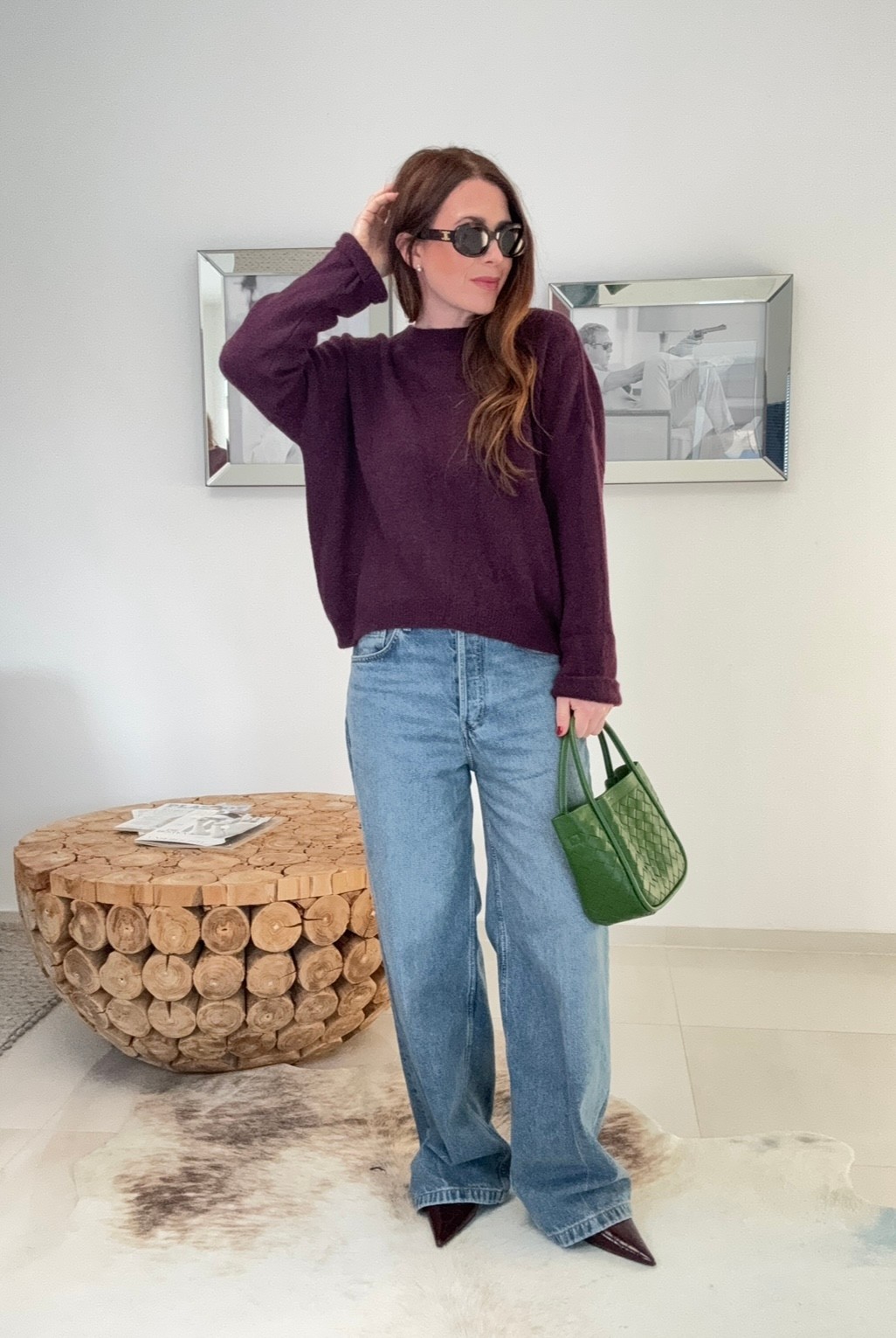 Baby-Alpaka Pullover - Aubergine