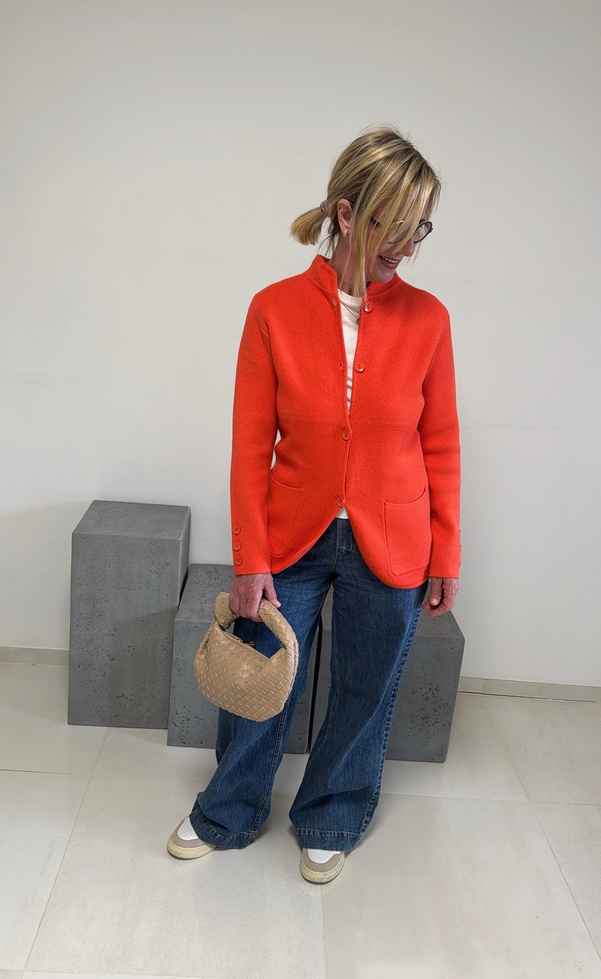 Strickblazer - Orange
