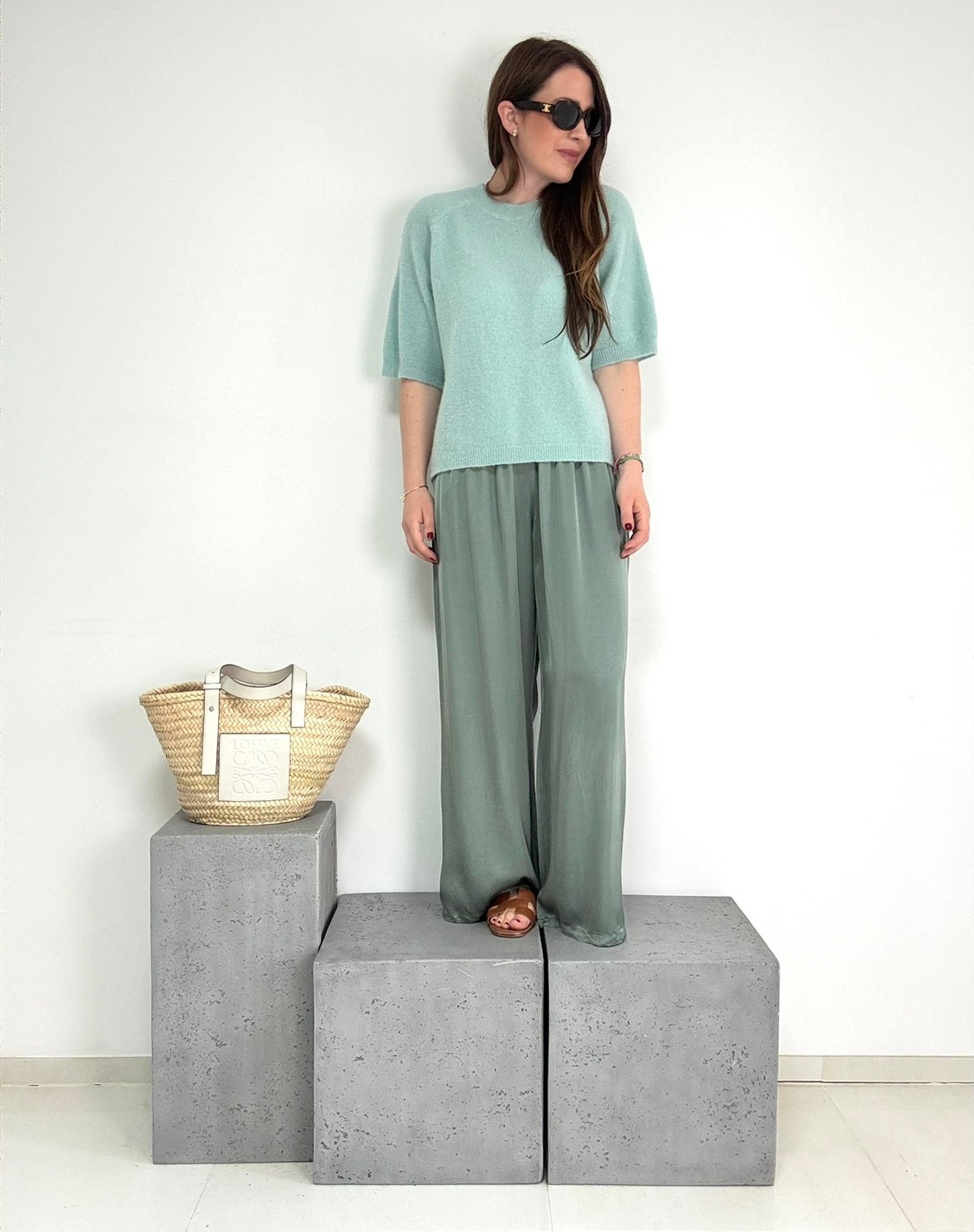 Satinhose - Salbei