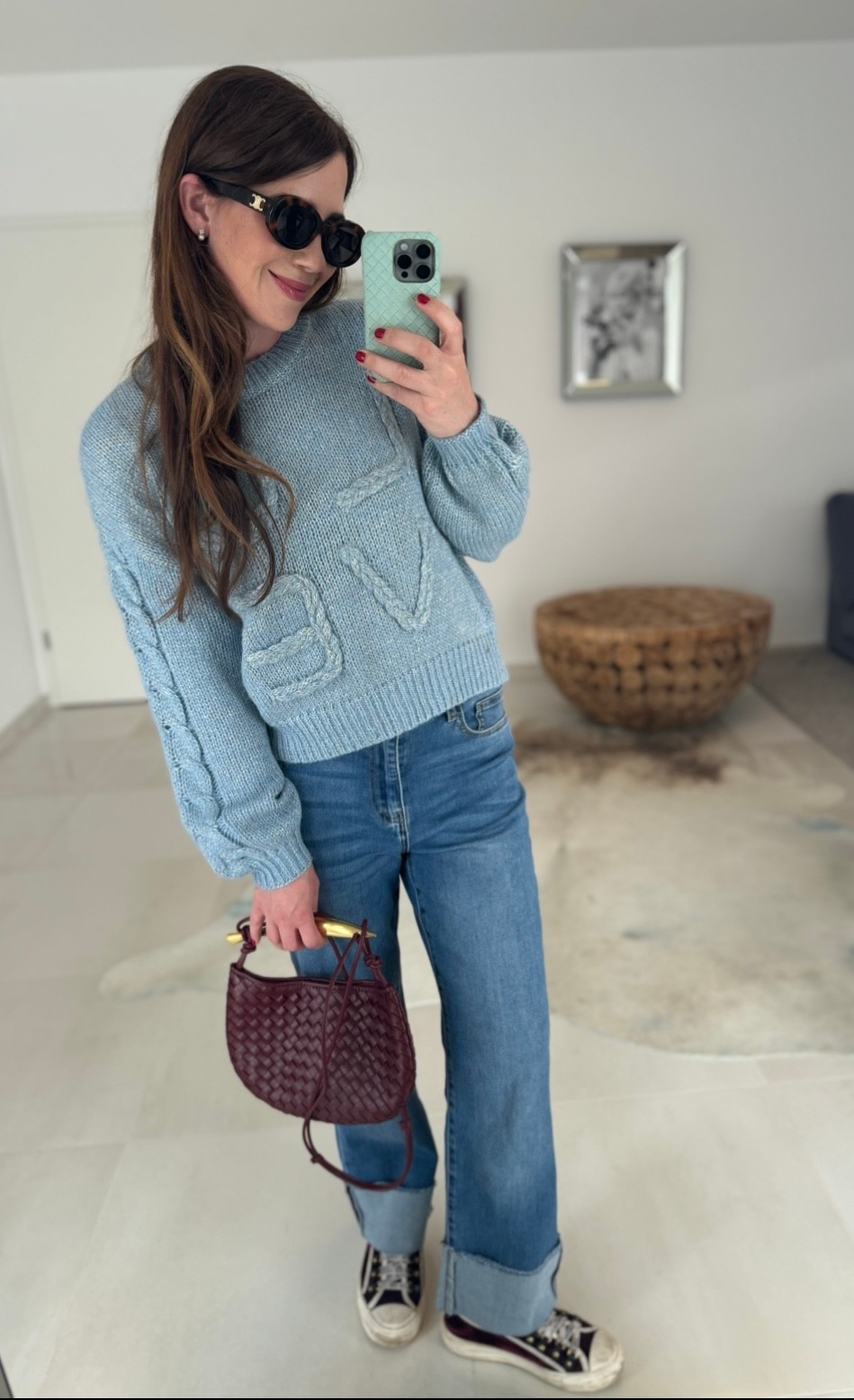 Pullover "Love" - Hellblau