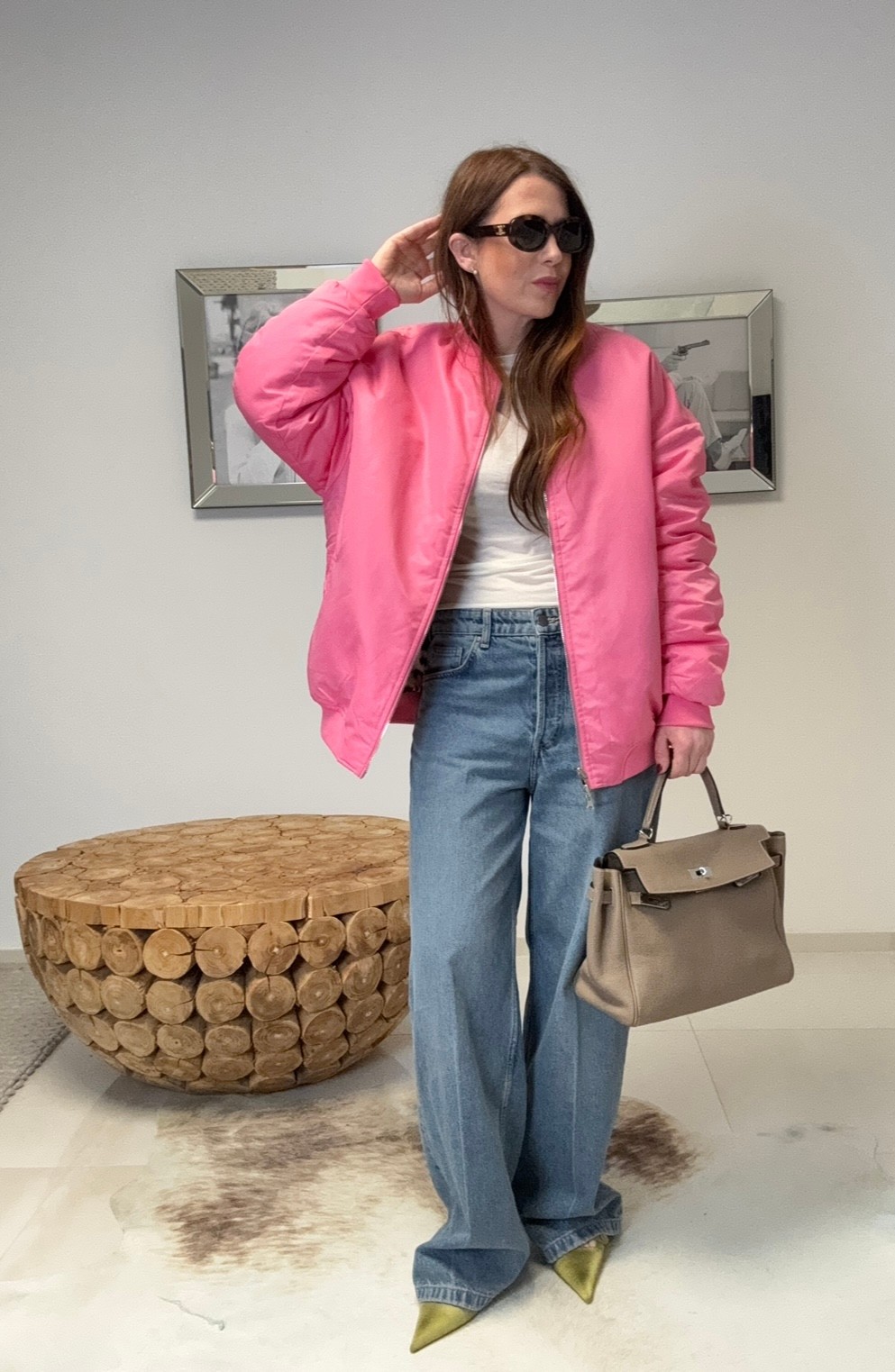 Bomberjacke mit Leo - Pink