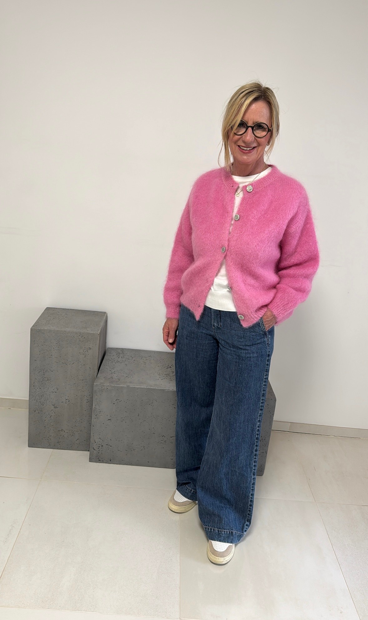 Mohair-Cardigan - Pink