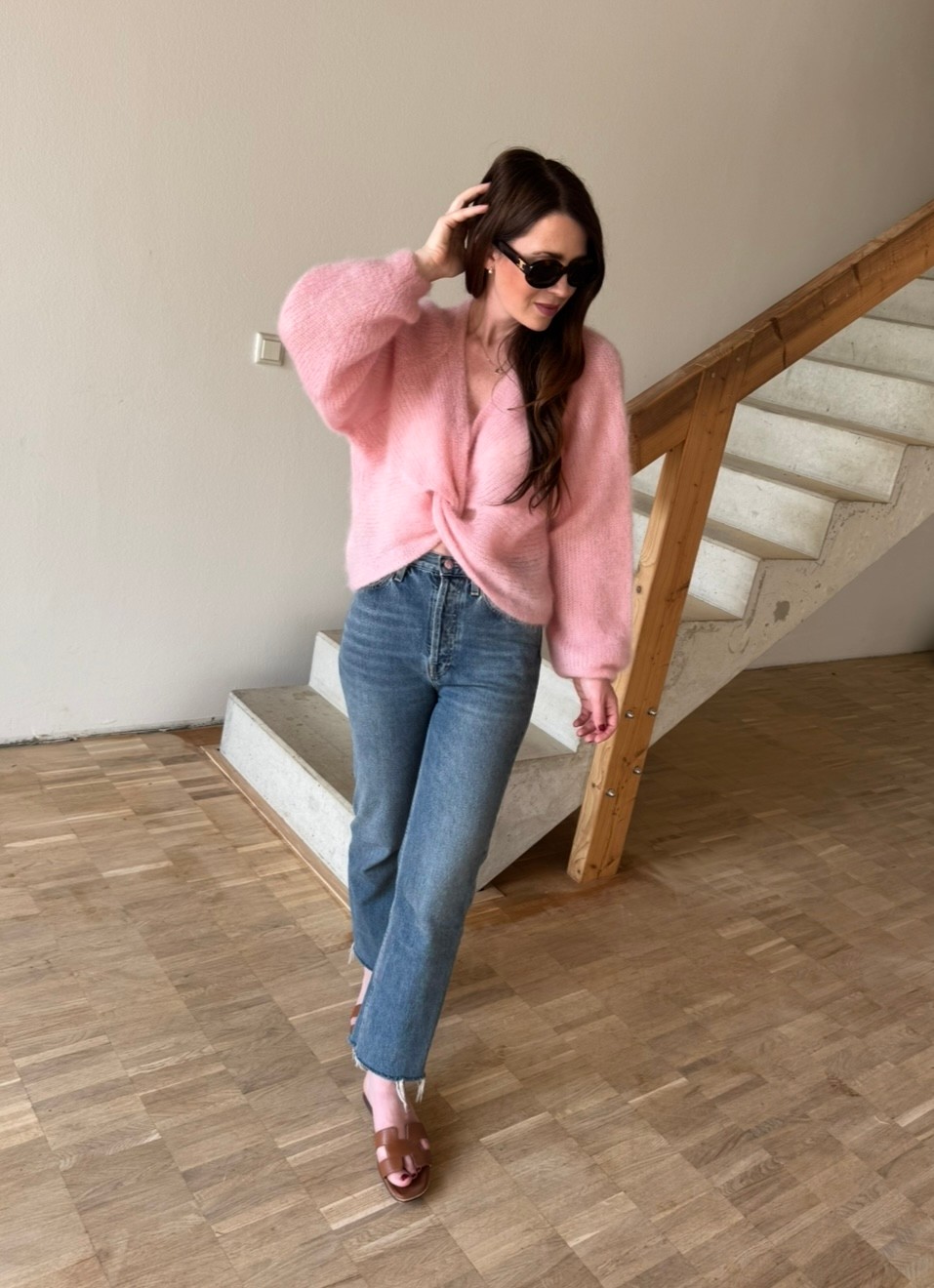 Wende-Mohairpullover - Rose