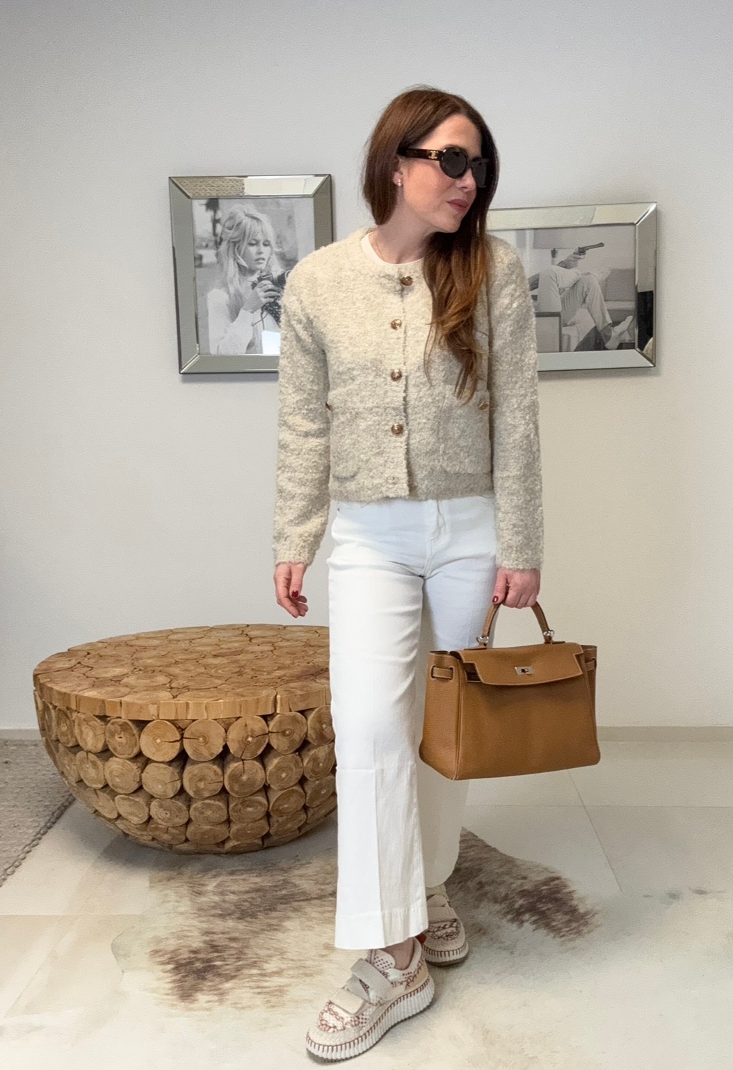 Boucle-Cardigan - Beige