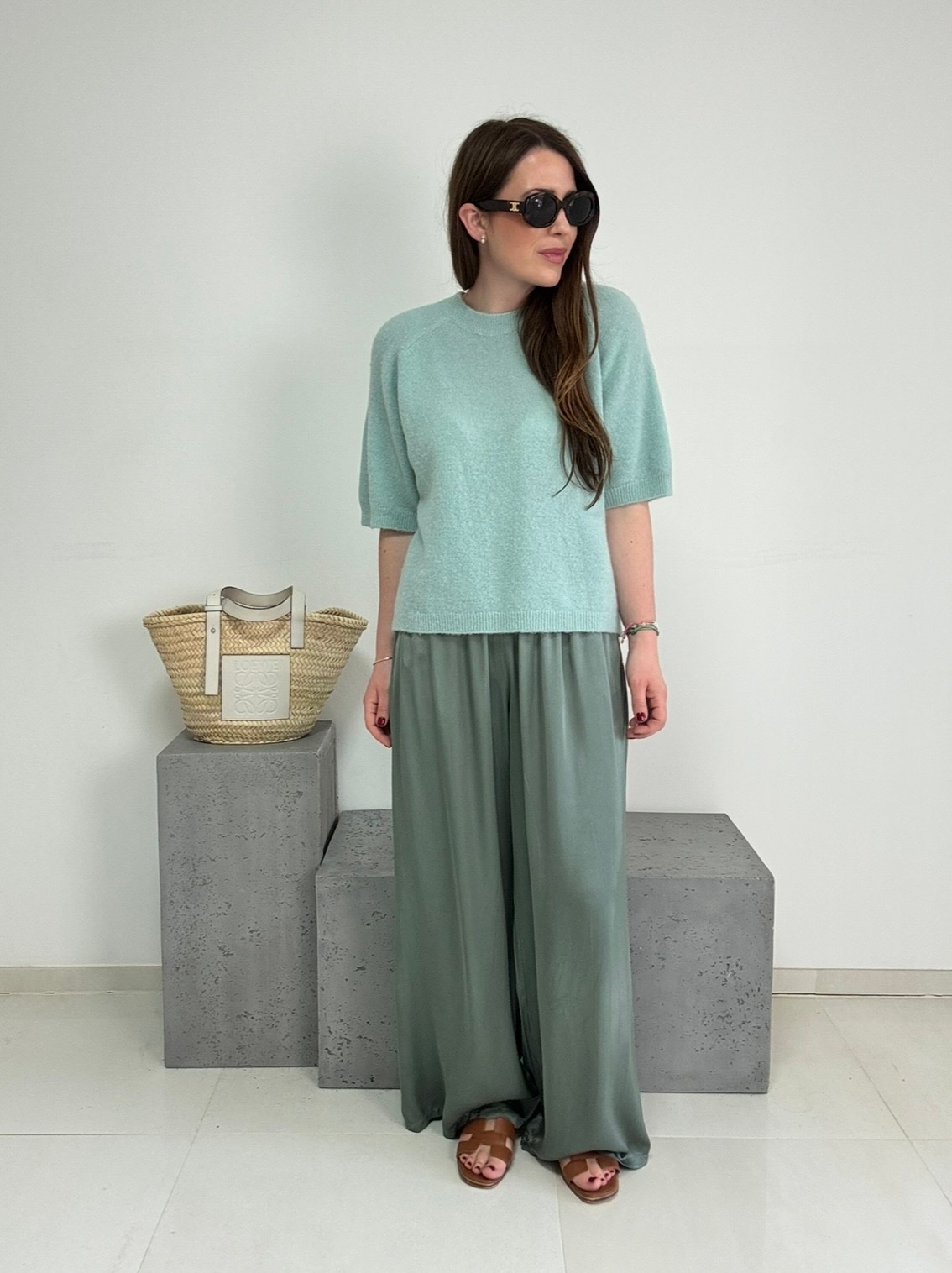 Satinhose - Salbei