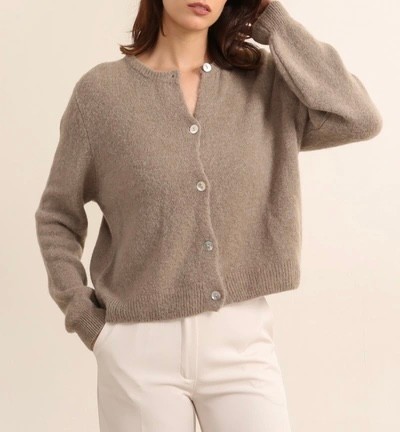 Alpaka-Cardigan - Taupe