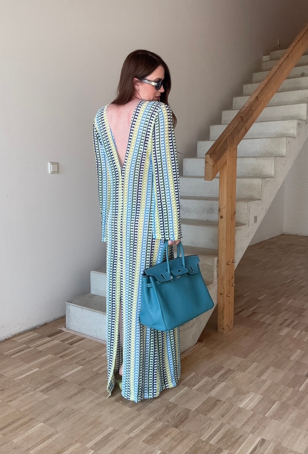 Häkelkleid - Blau/Gelb