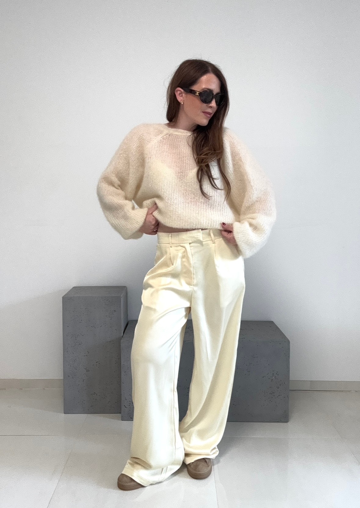 Wende-Mohairpullover - Gelb