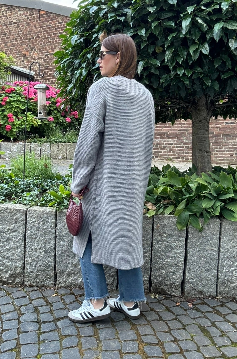 Maxi-Strickjacke - Grau