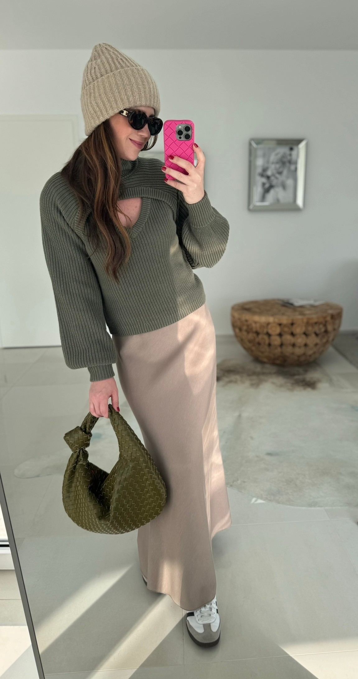 Pullover mit Cut Out - Khaki