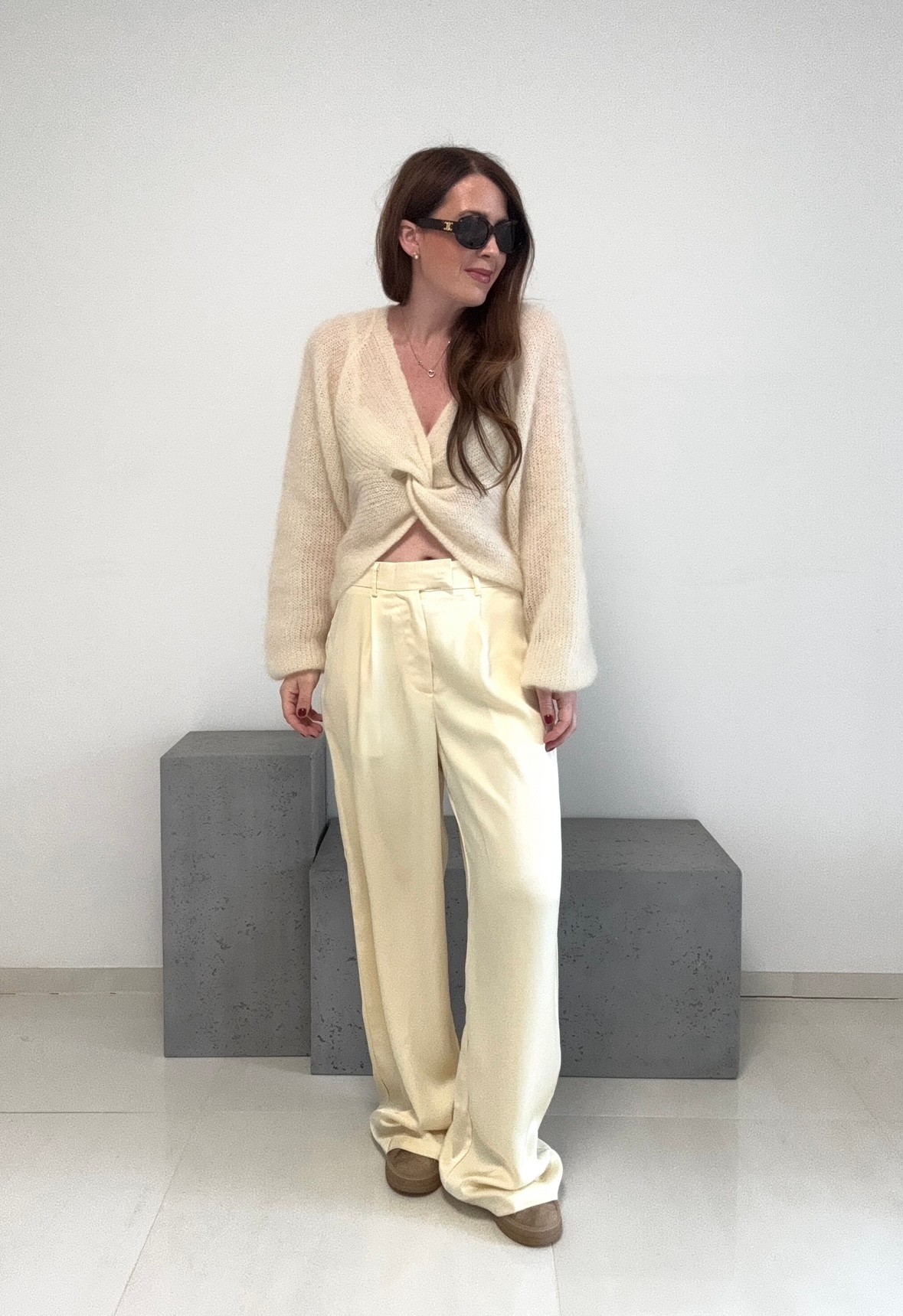 Wende-Mohairpullover - Gelb