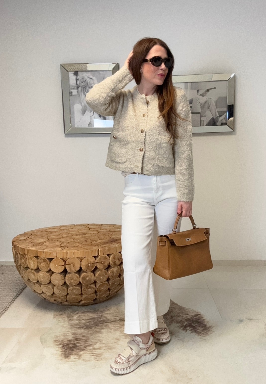 Boucle-Cardigan - Beige