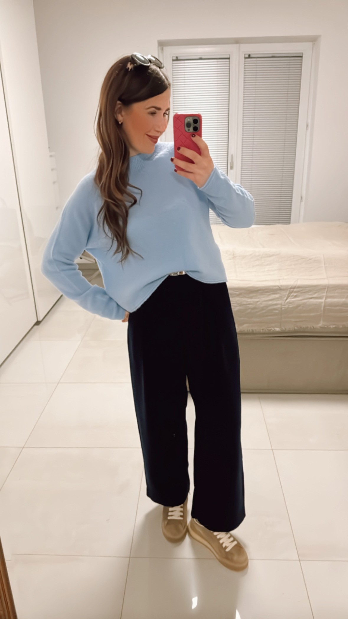 Alpaka-Pullover - Hellblau