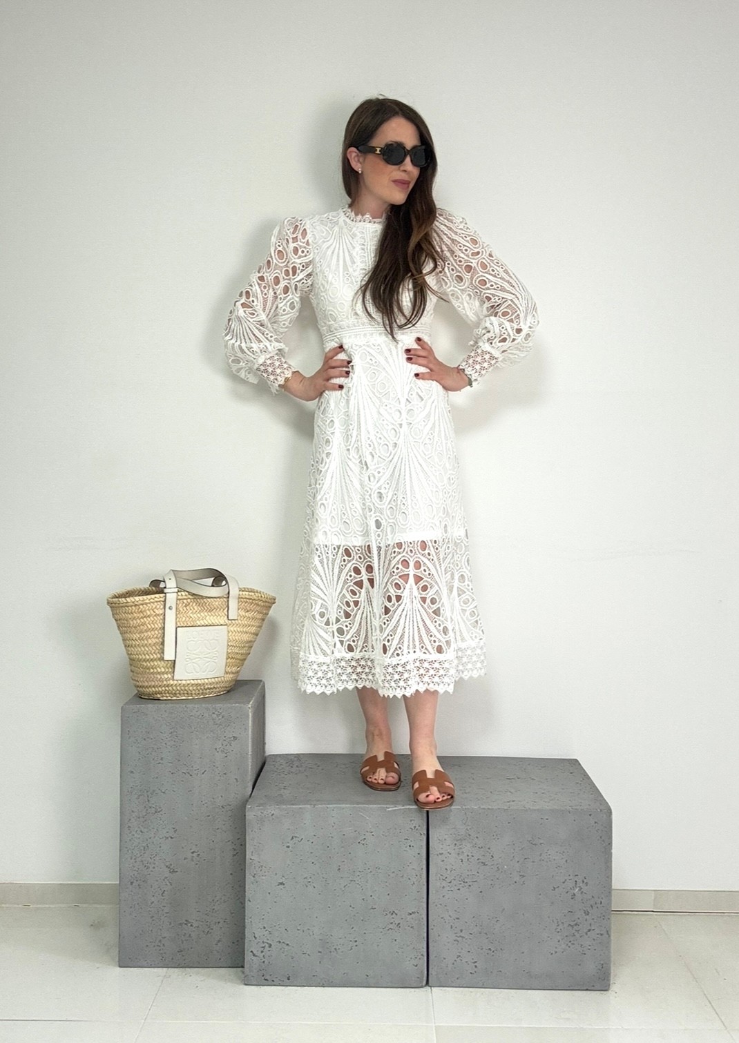 Maxi-Häkelkleid - Weiß