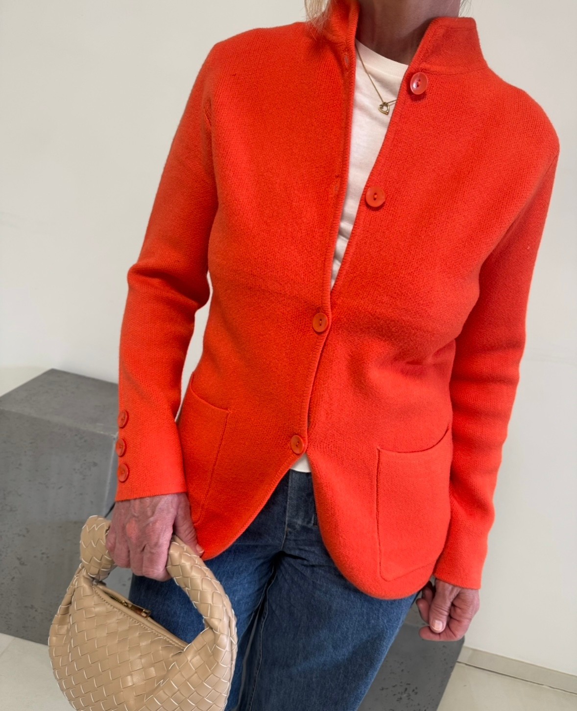 Strickblazer - Orange