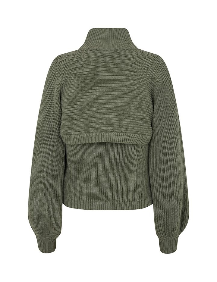 Pullover mit Cut Out - Khaki