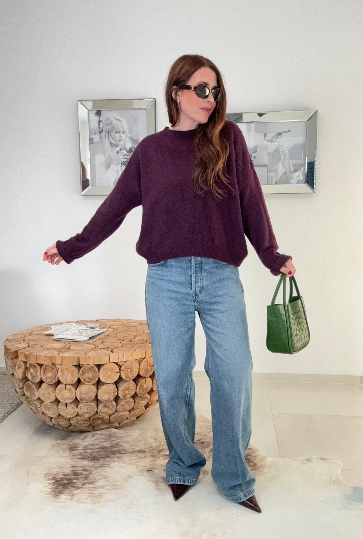 Baby-Alpaka Pullover - Aubergine