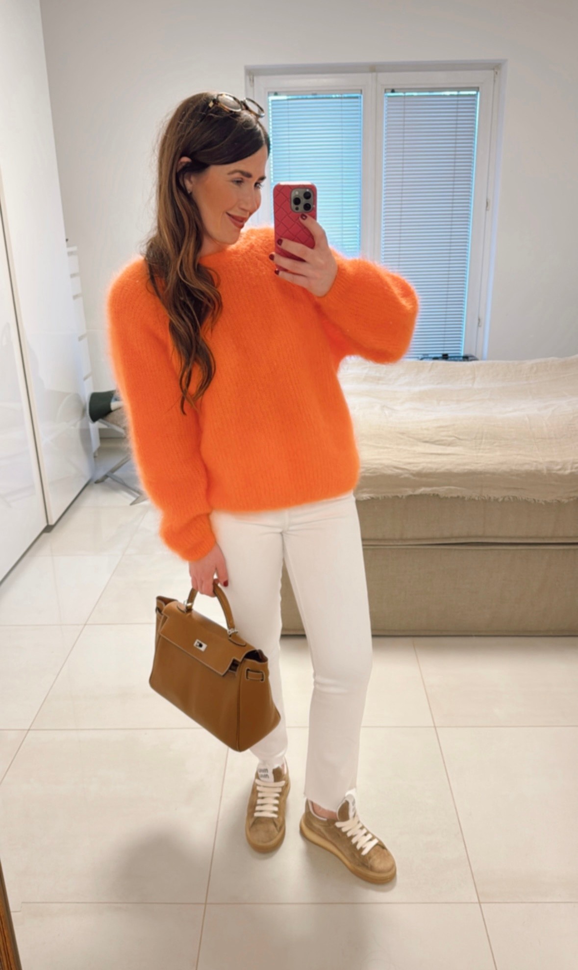 Wende-Mohairpullover - Orange