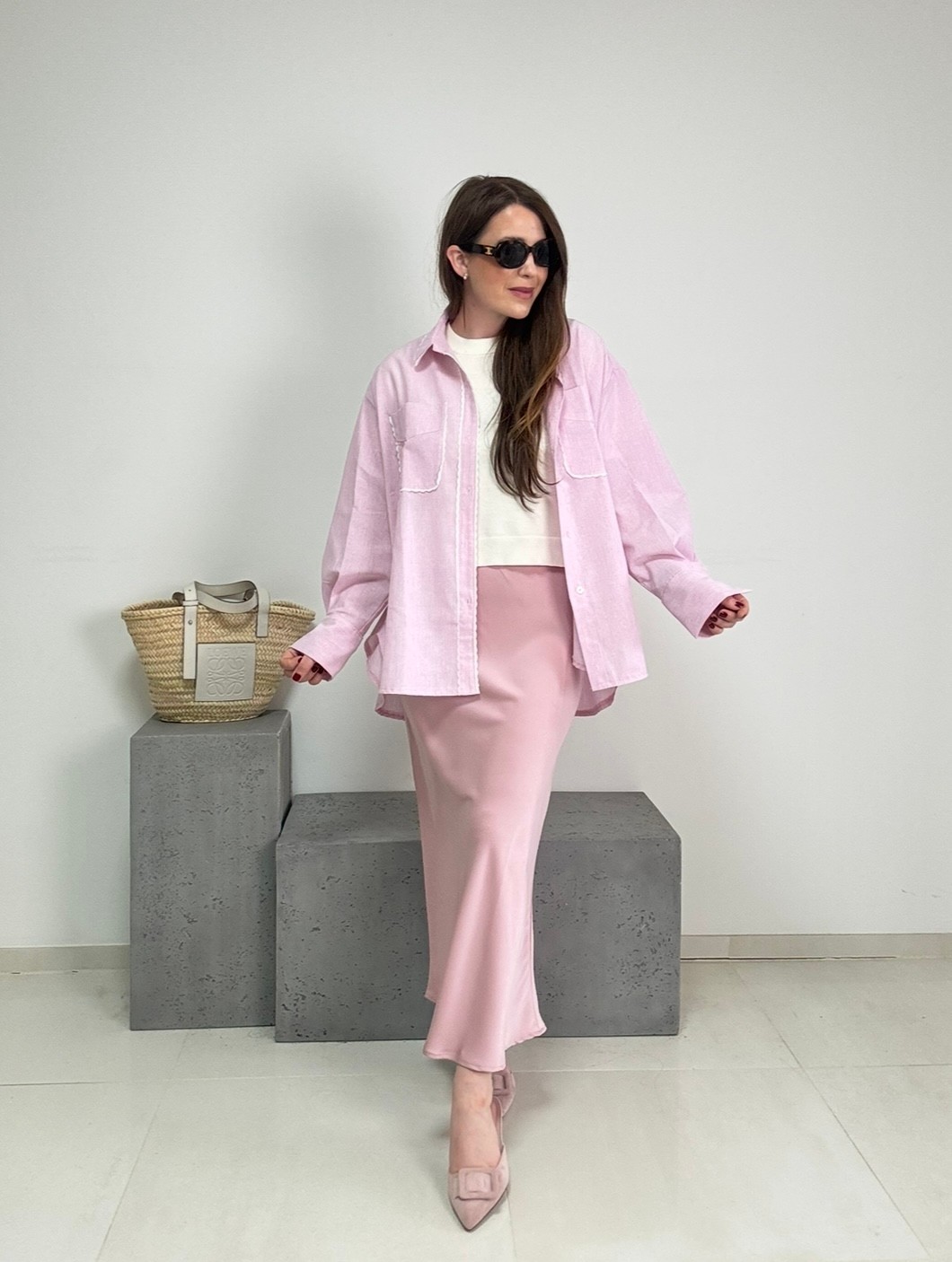 Oversize Bluse - Rosa
