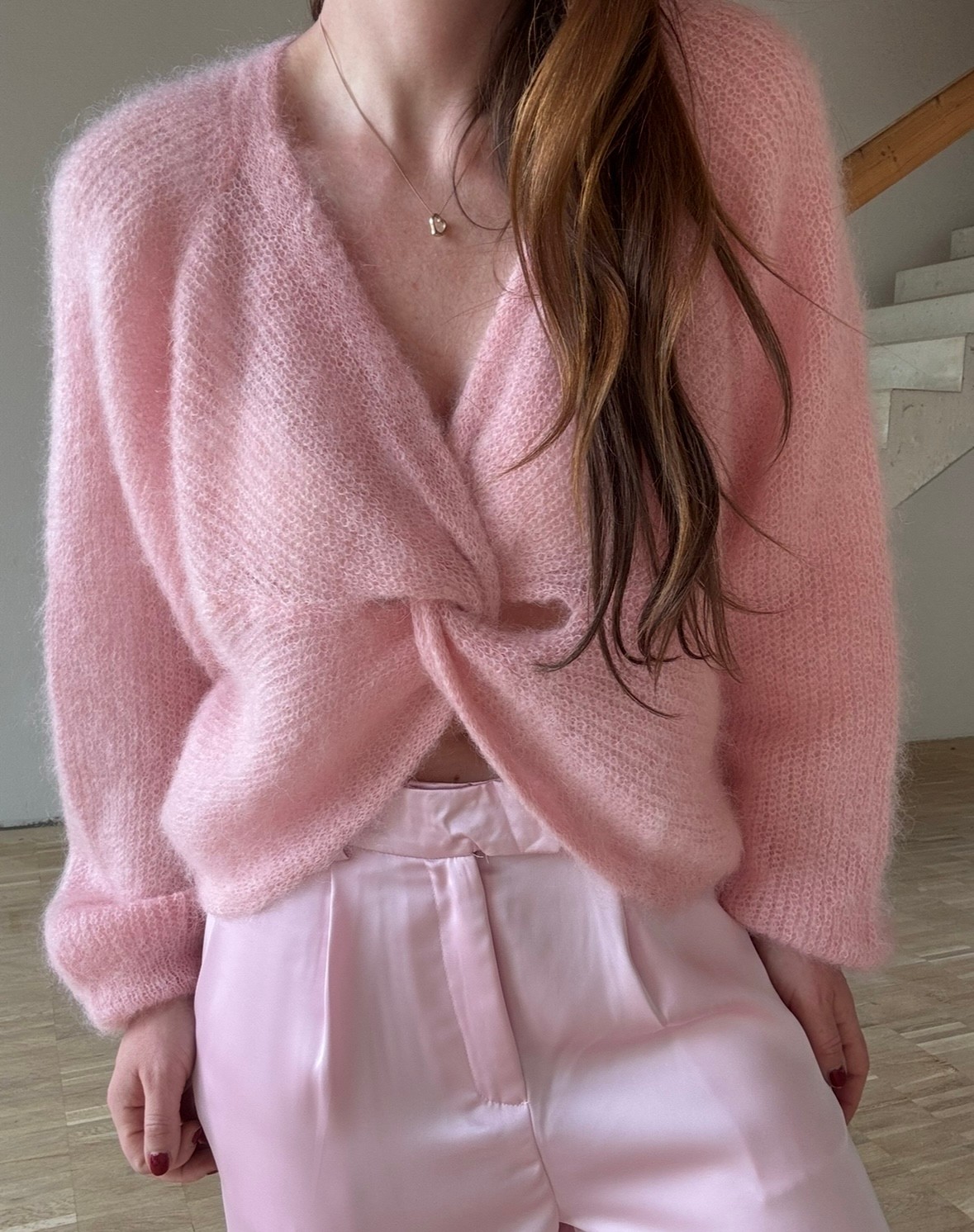 Wende-Mohairpullover - Rose