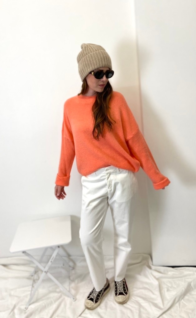 Baby-Alpaka Pullover - Orange/Lachs