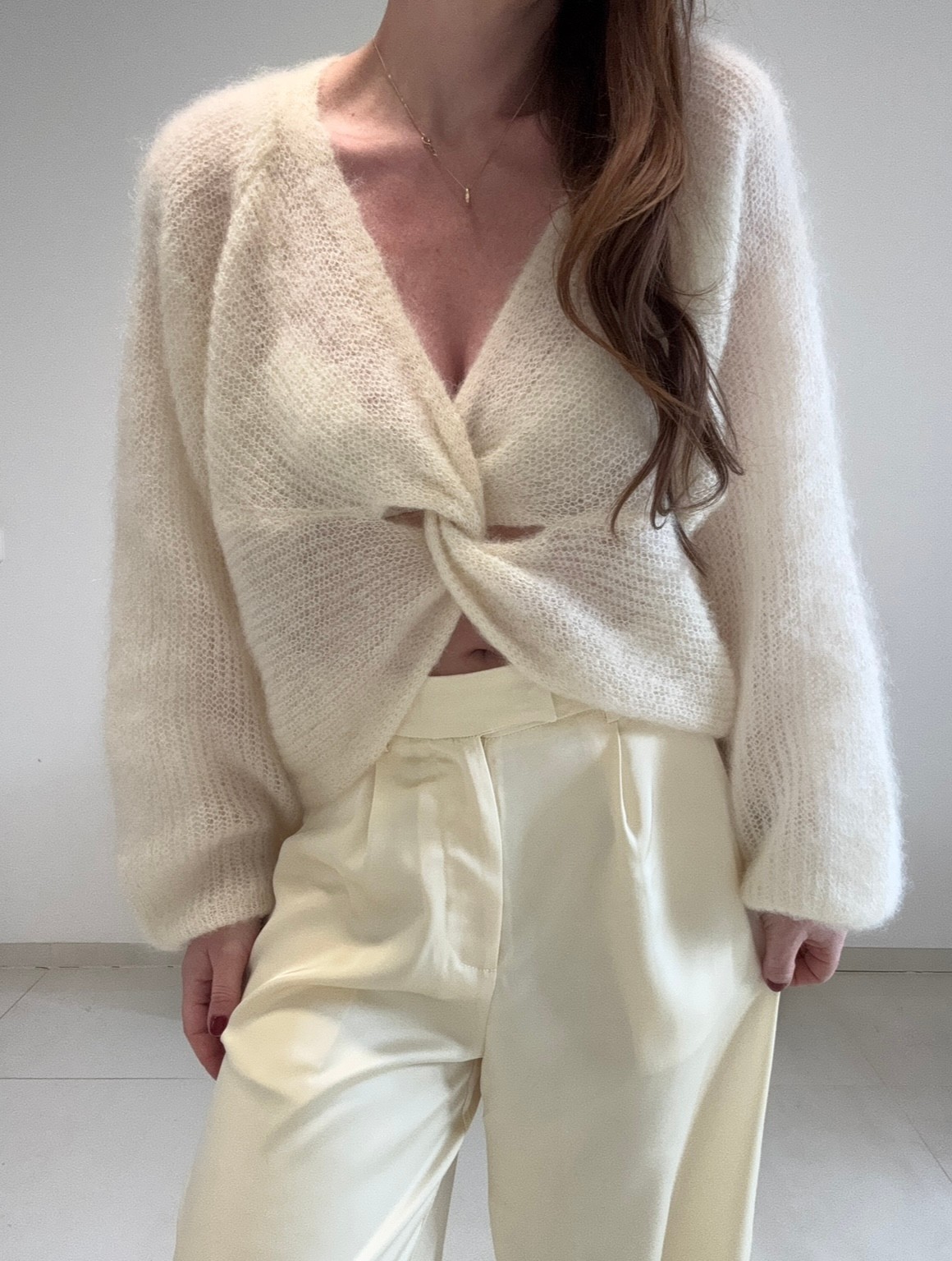 Wende-Mohairpullover - Gelb