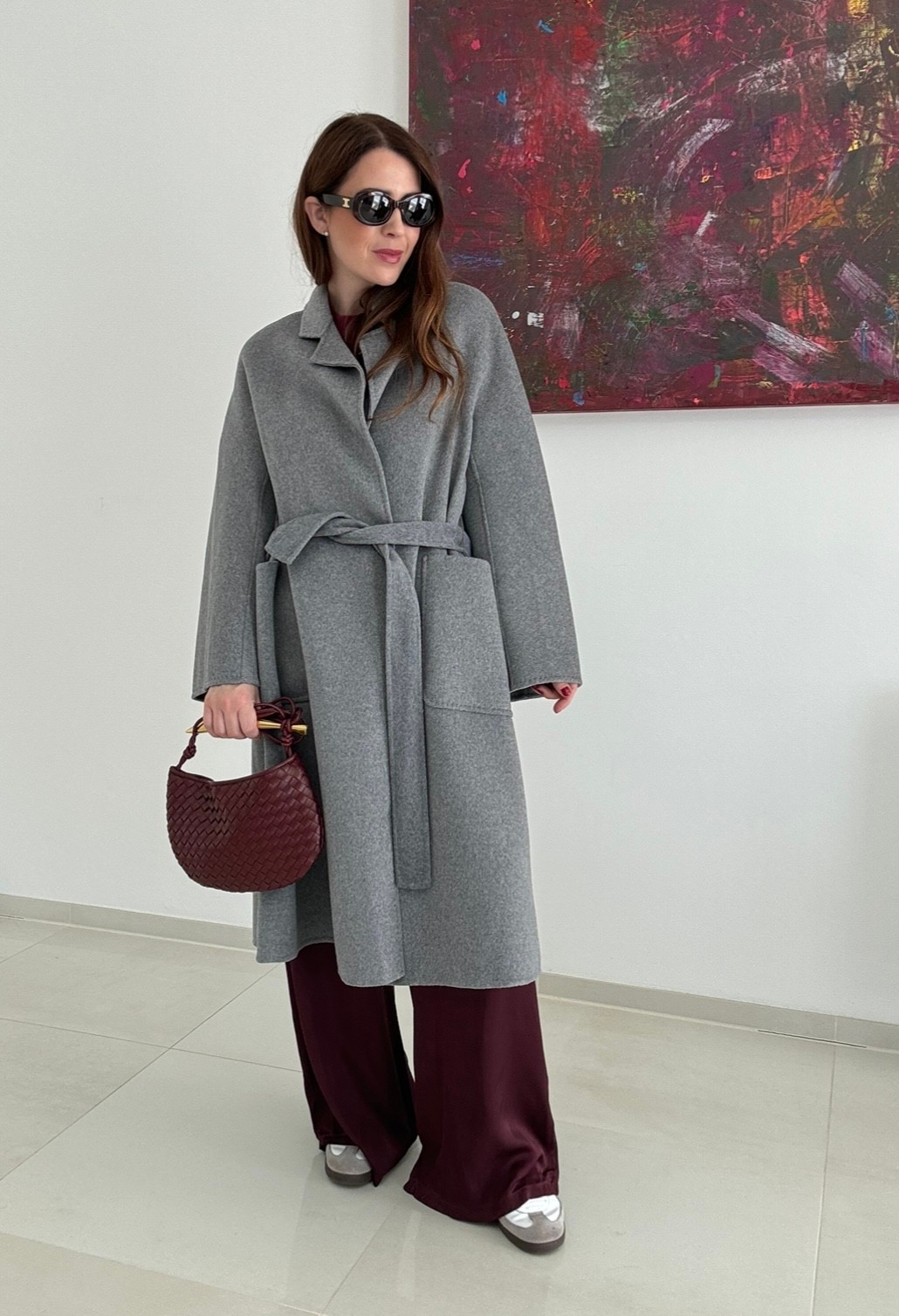 Oversize Wollmantel - Grau