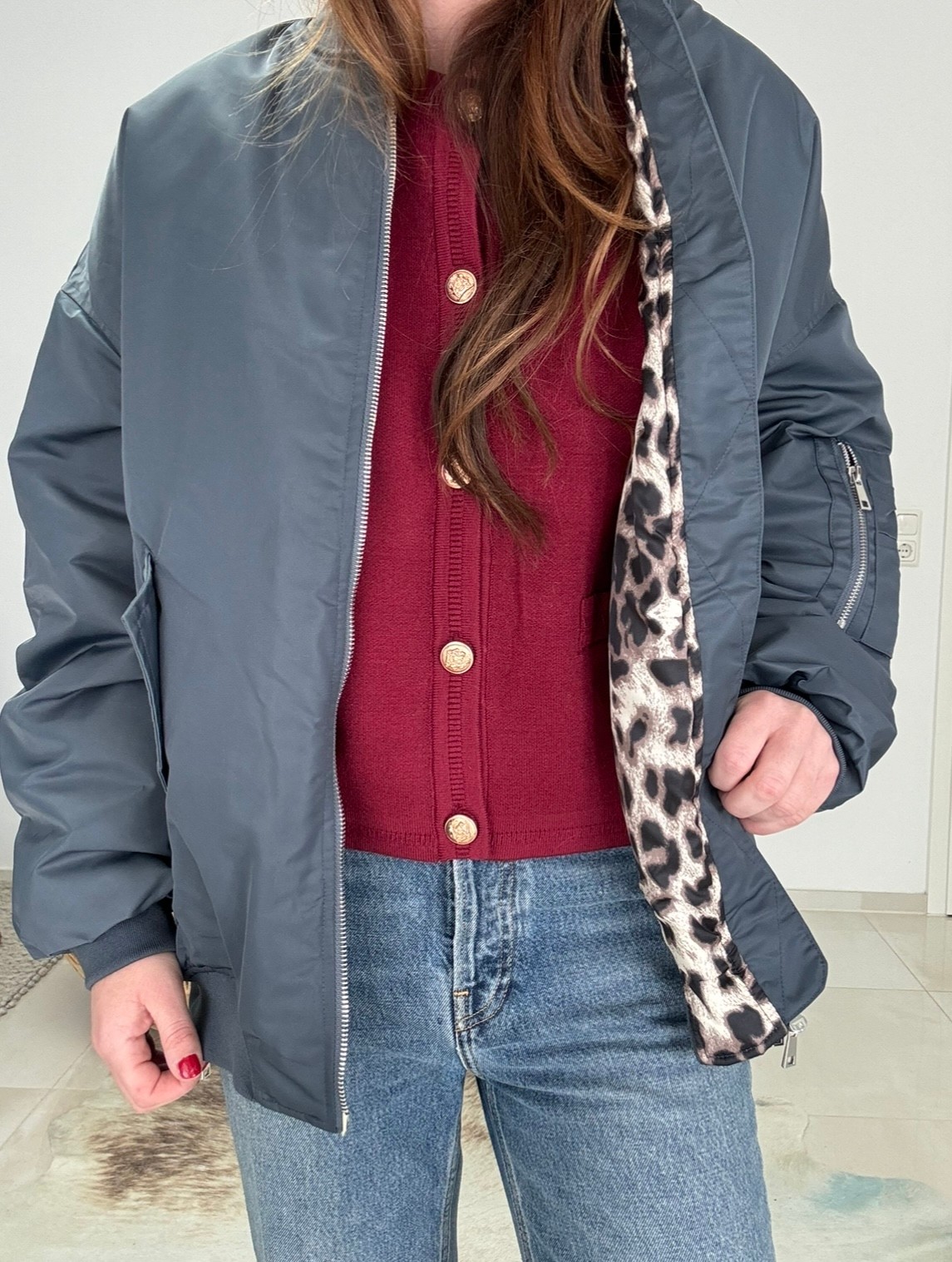Bomberjacke mit Leo - Blau