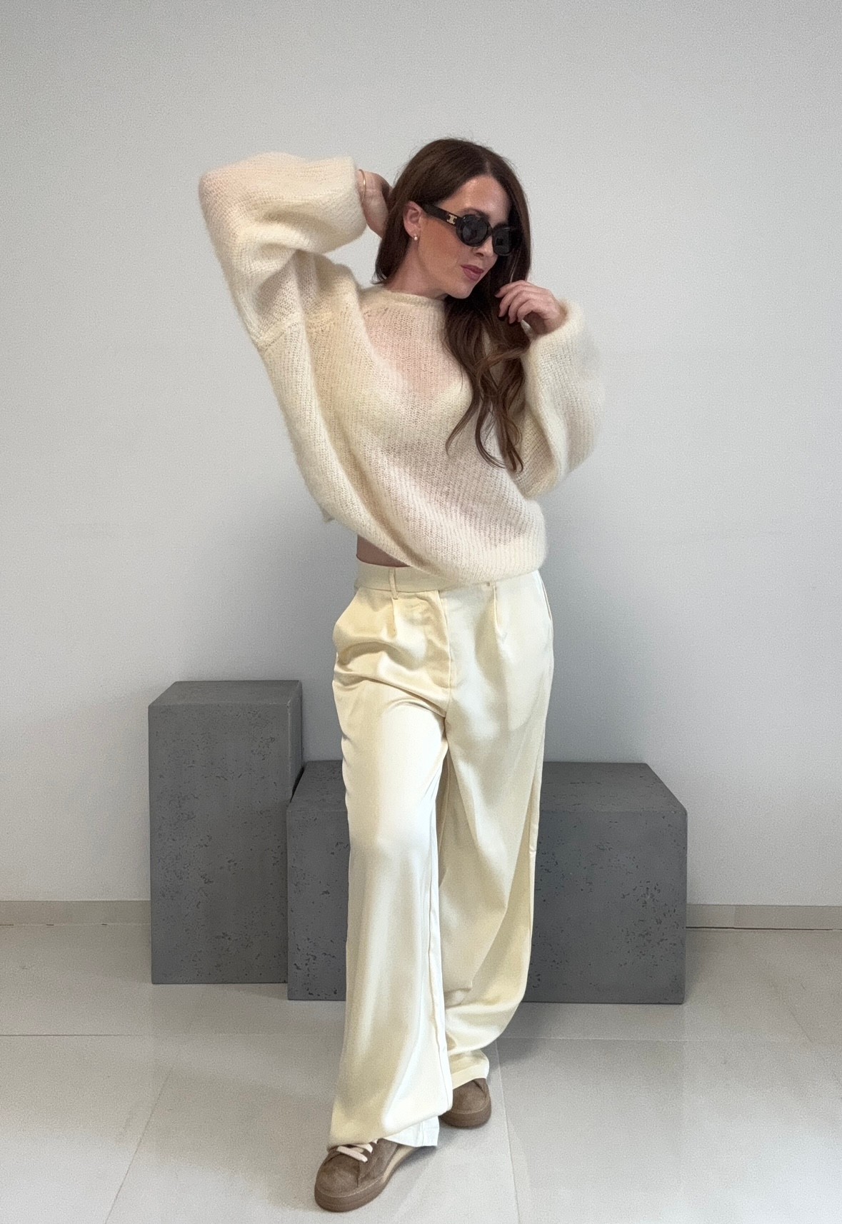 Wende-Mohairpullover - Gelb