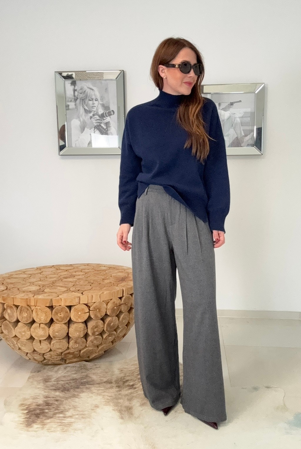 Rollkragenpullover mit Kaschmir - Navy