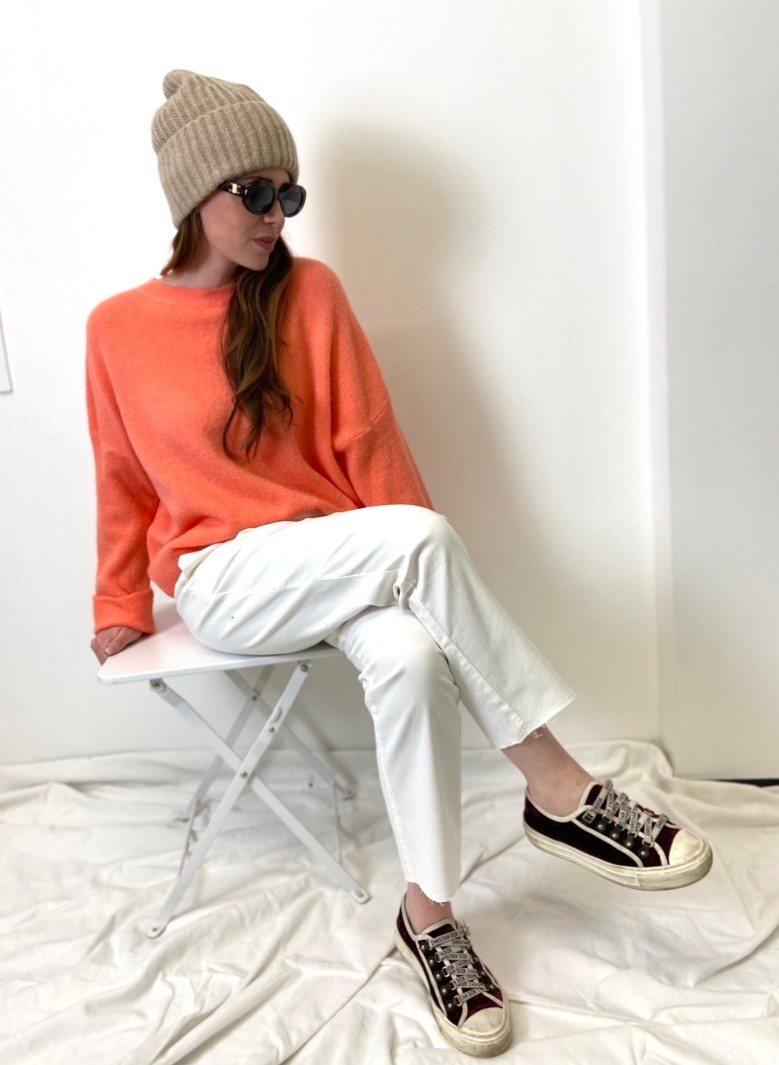 Baby-Alpaka Pullover - Orange/Lachs