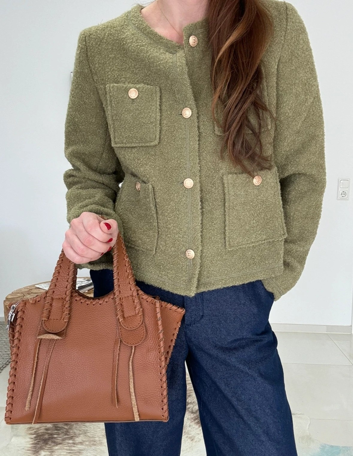 Boucle-Blazer - Oliv