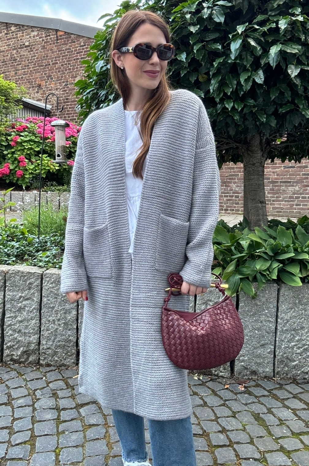 Maxi-Strickjacke - Grau