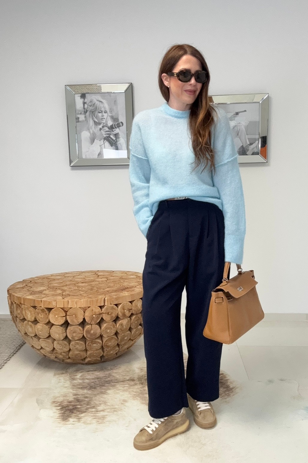 Oversize Pullover mit Naht - Hellblau