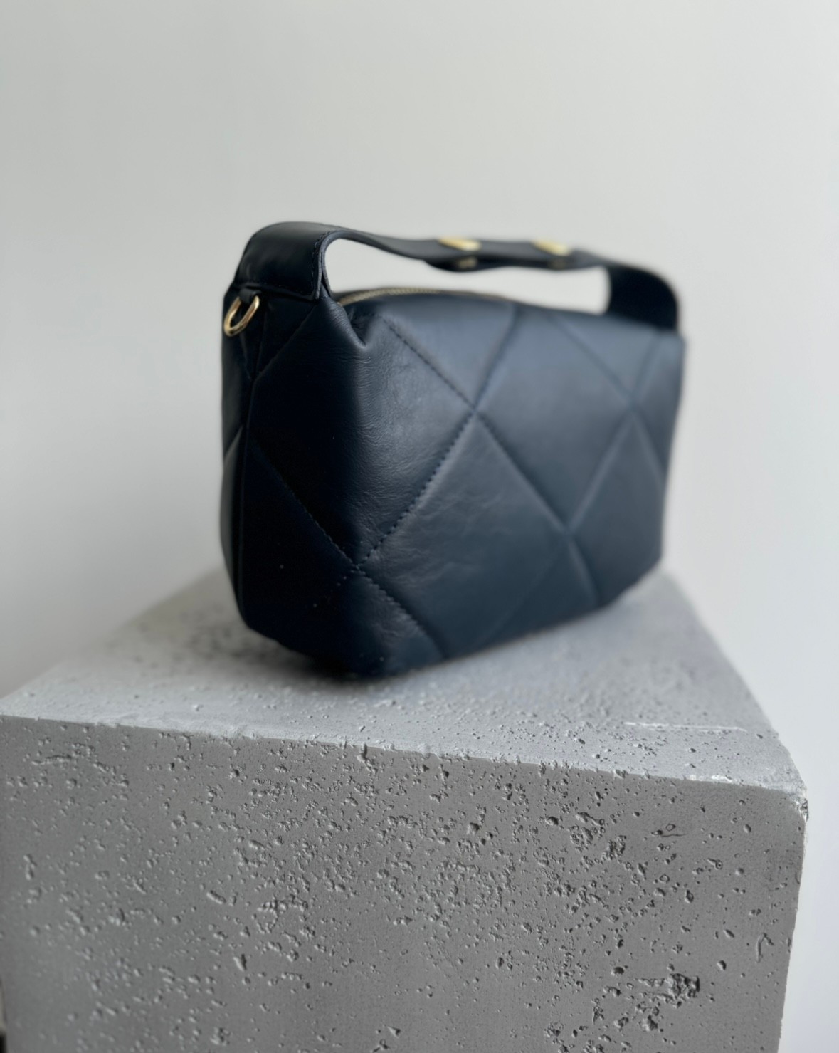 Tasche aus Leder - Navy