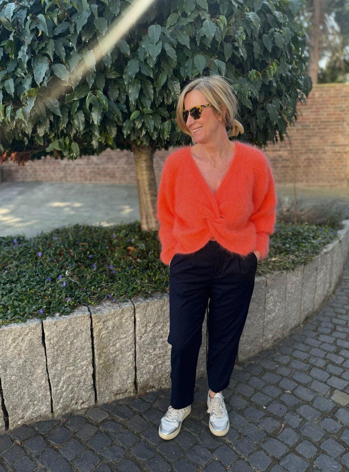 Wende-Mohairpullover - Orange