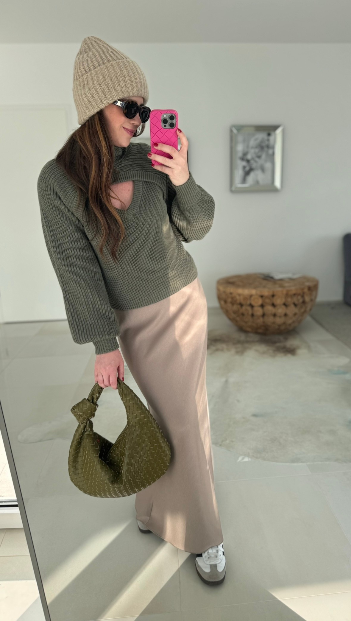 Pullover mit Cut Out - Khaki