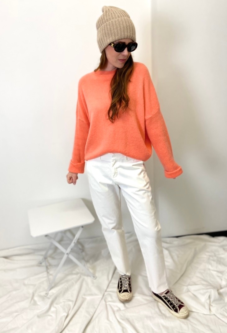 Baby-Alpaka Pullover - Orange/Lachs
