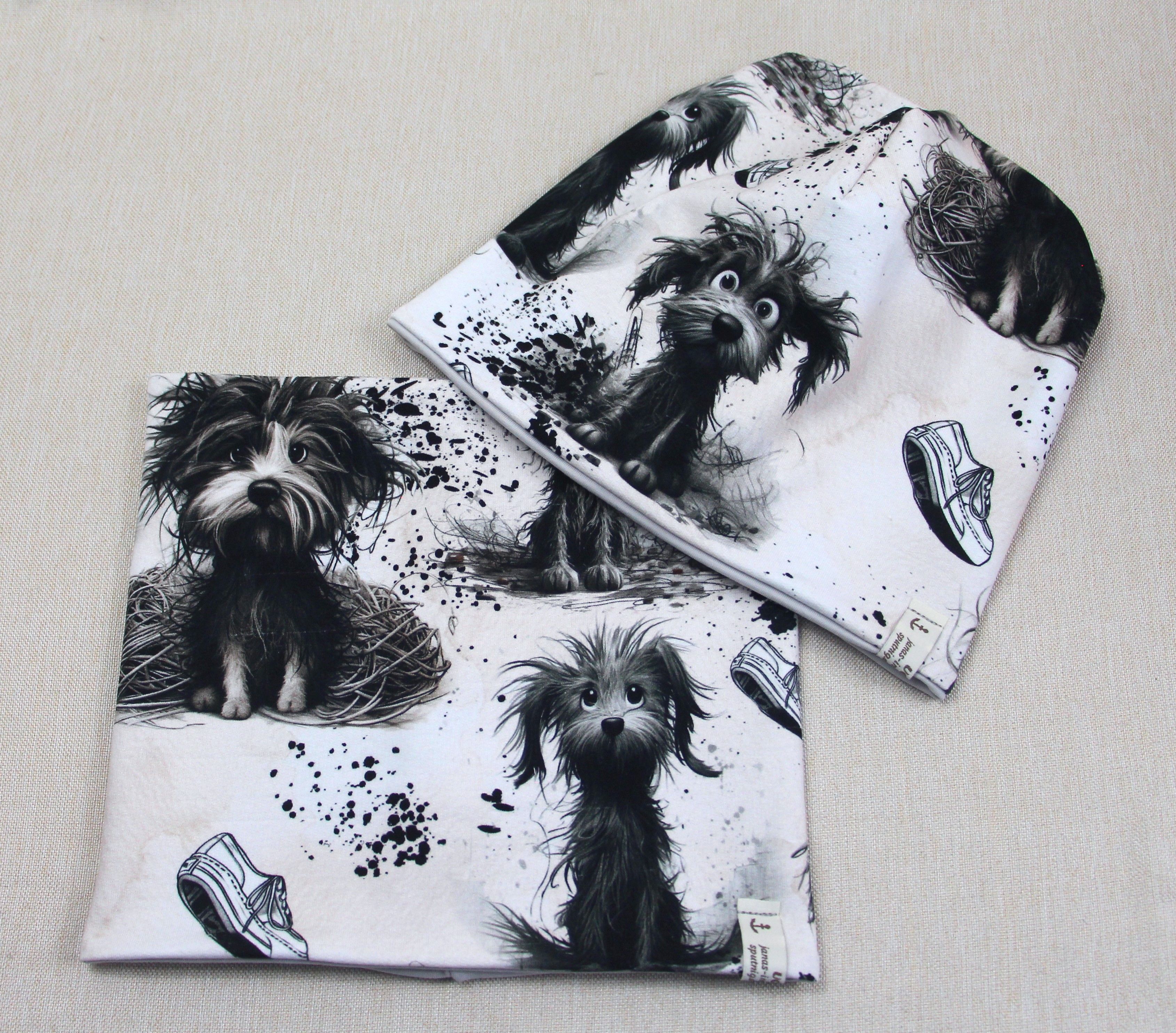 Beanie-Set, Wuschel-Hund