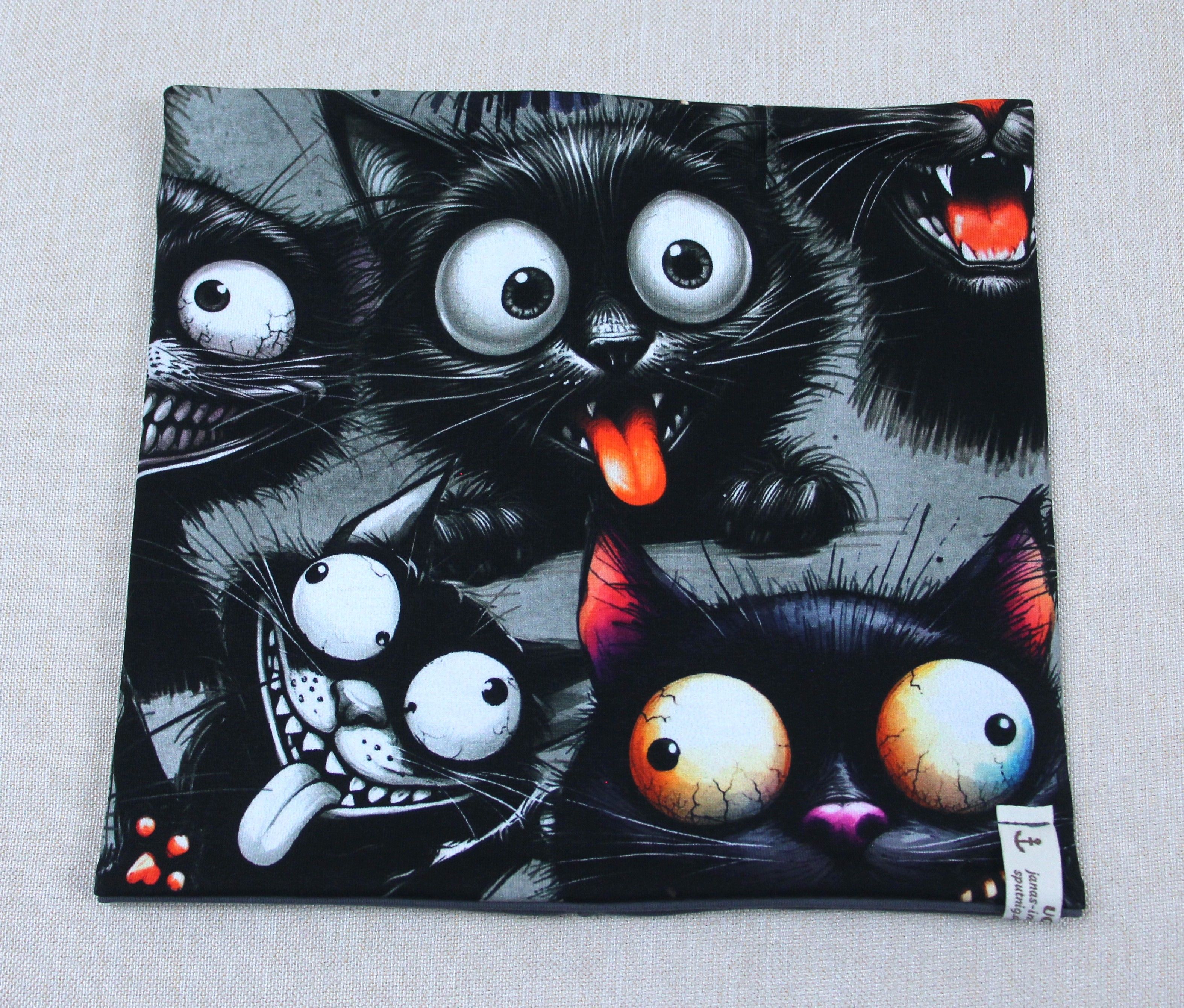 Beanie-Set, verdrehte Katzen