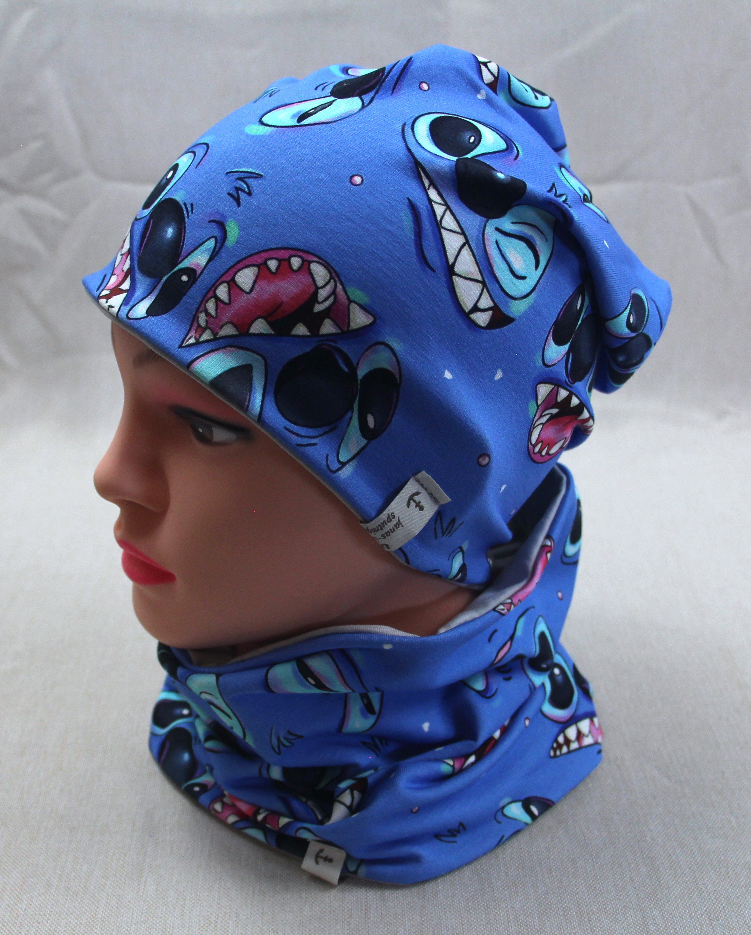 Beanie-Set, verrückte Zähne mit Augen