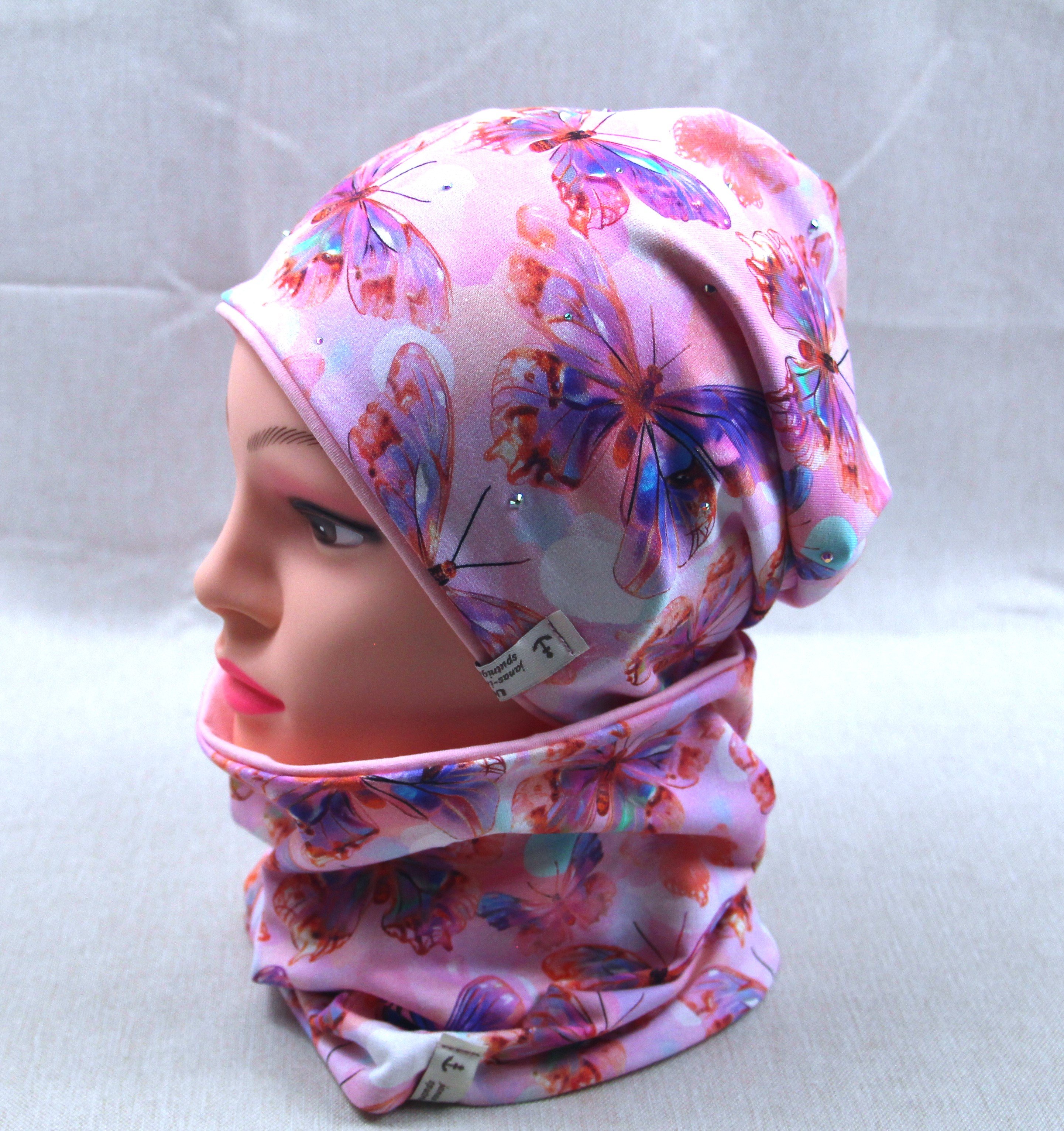 Glitzer-Beanie-Set, Schmetterling