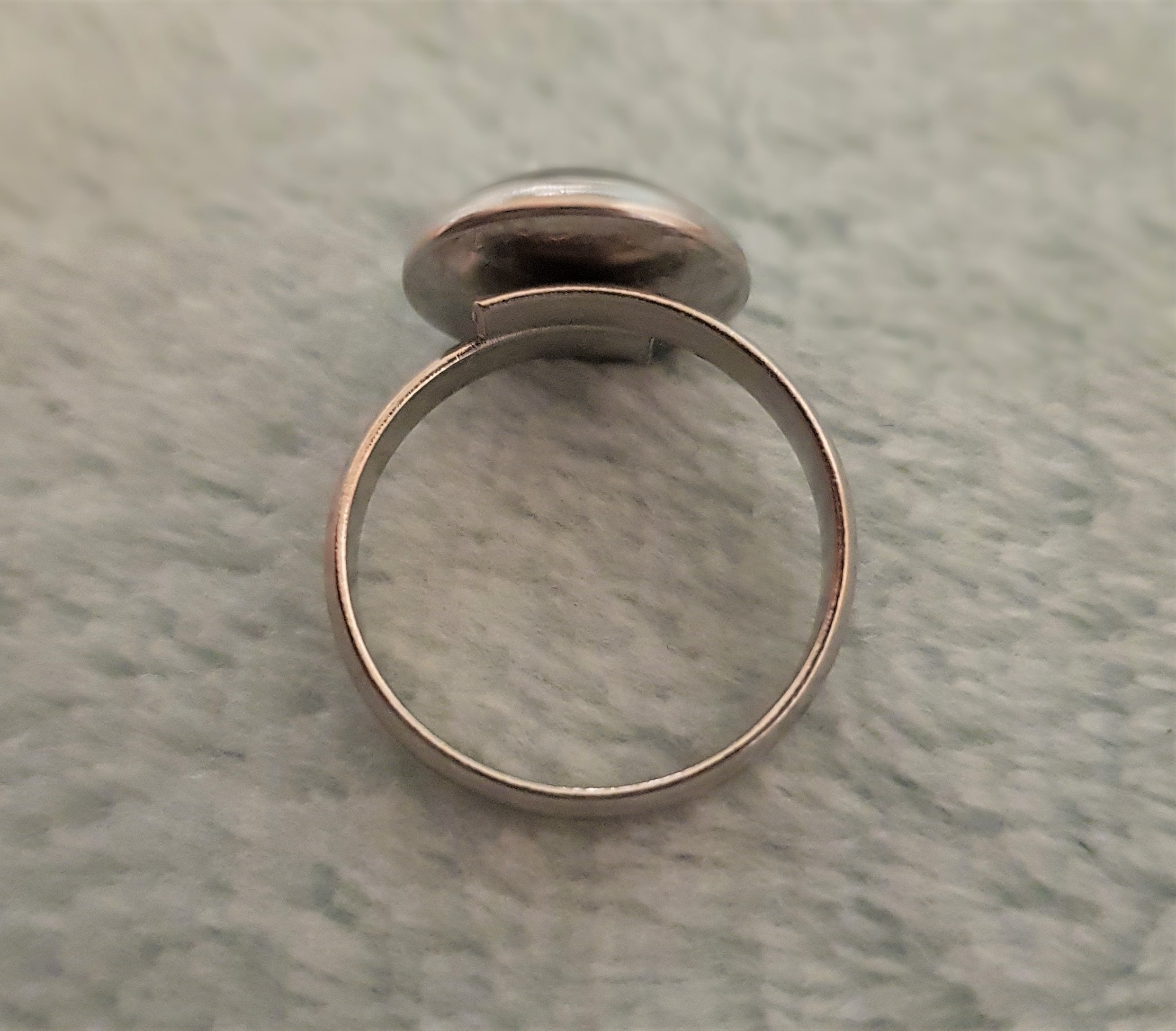 Ring, verstellbar, Edelstahl, "Delfin"