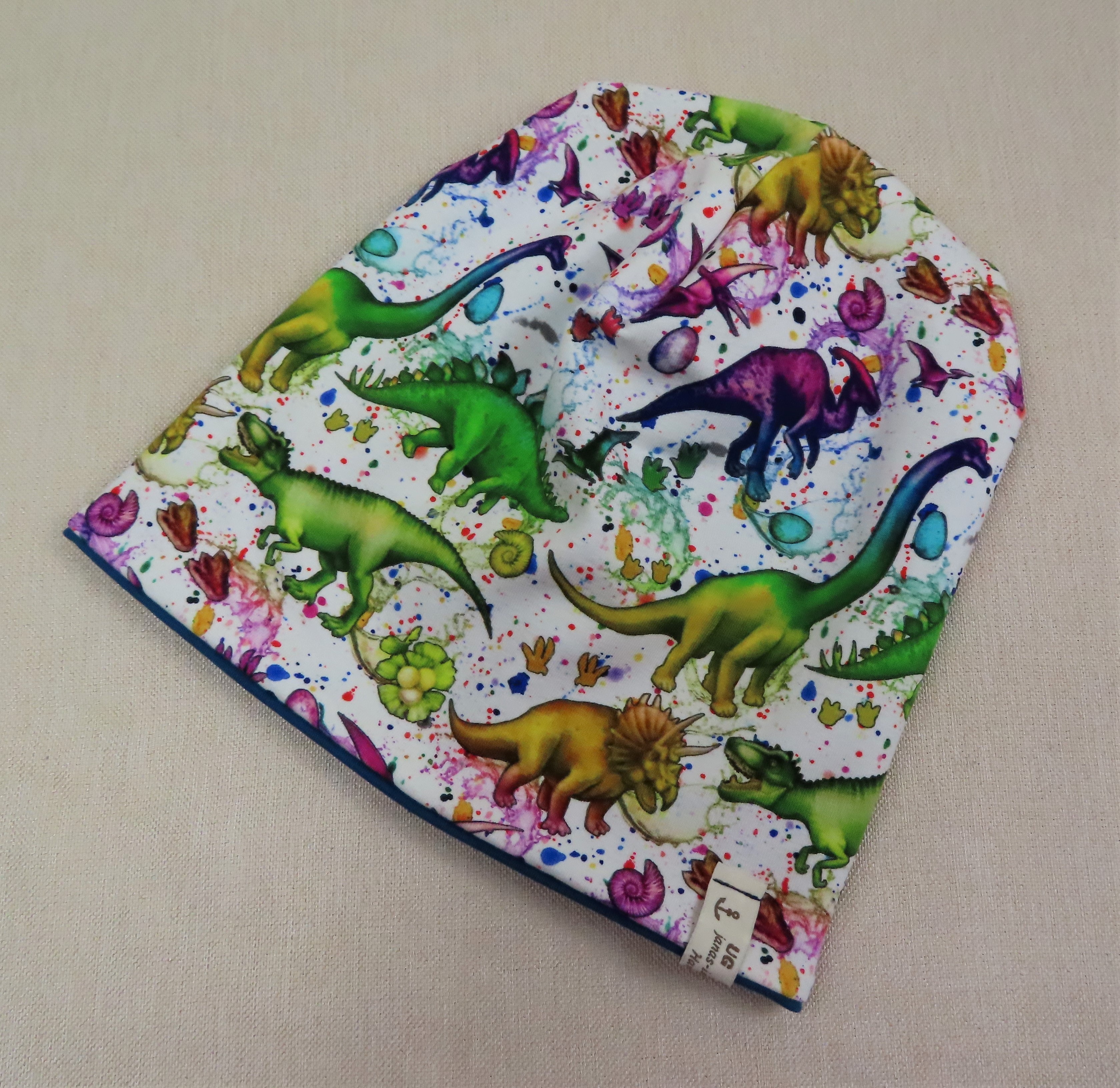 Beanie-Set, Regenbogen-Dinos
